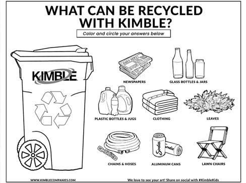 Kimble Kids Recycling Right Coloring Page